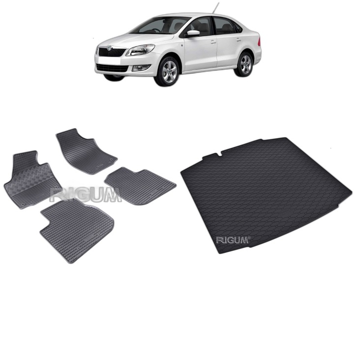 Set Covorase Auto Si Tavita Portbagaj SKODA RAPID din 10.2012 - 03.2019, caroserie sedan