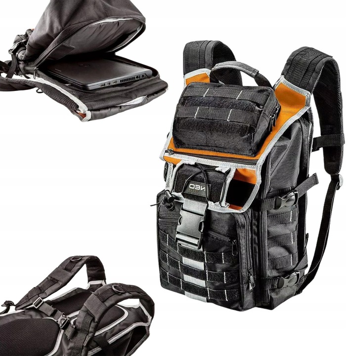 Plecak monterski NEO TOOLS 84-304, 4 buzunare externe, 18 buzunare interne, poliester, 35x8x50cm