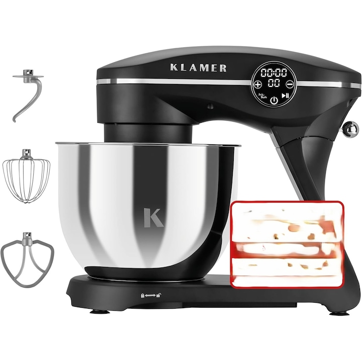 Robot de bucatarie Kerch, planetar, 6,2L, cu bol incalzit si accesorii
