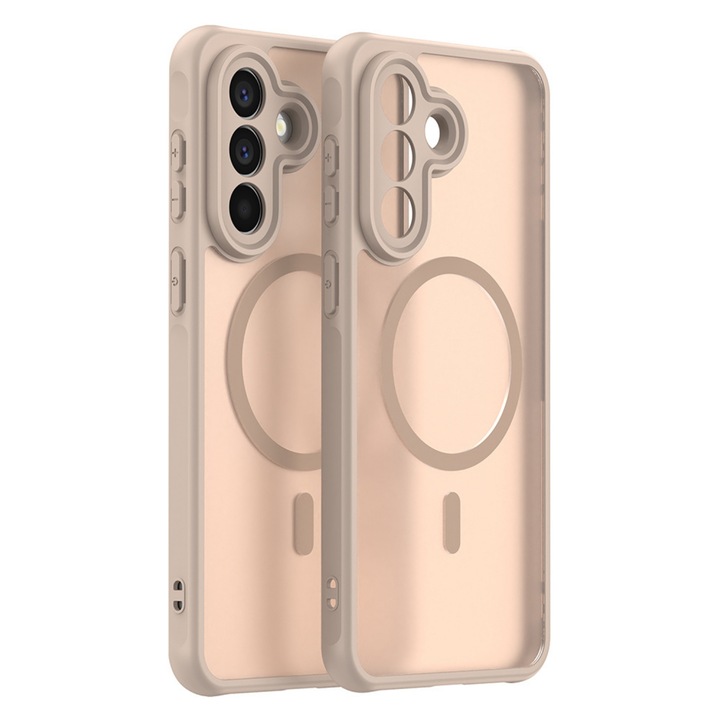 Husa pentru Samsung Galaxy A57 Comari® Pulse, compatibila MagSafe, protectie avansata, laterale ranforsate, finisaj mat translucid antiamprenta, Auriu