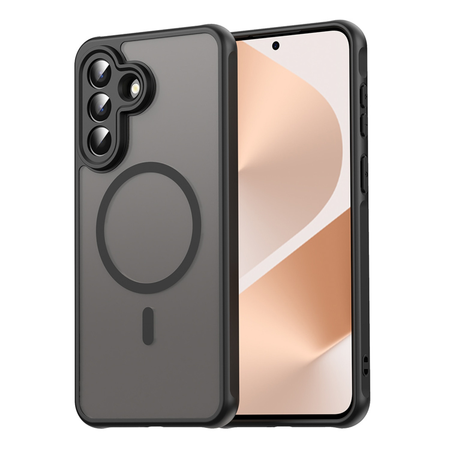 Husa pentru Samsung Galaxy A57 Comari® Pulse, compatibila MagSafe, protectie avansata, laterale ranforsate, finisaj mat translucid antiamprenta, Negru