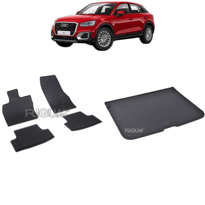 Set Covorase Auto Si Tavita Portbagaj AUDI Q2 din 10.2016 - 2026, caroserie suv, PORTBAGAJ INFERIOR SI SUPERIOR
