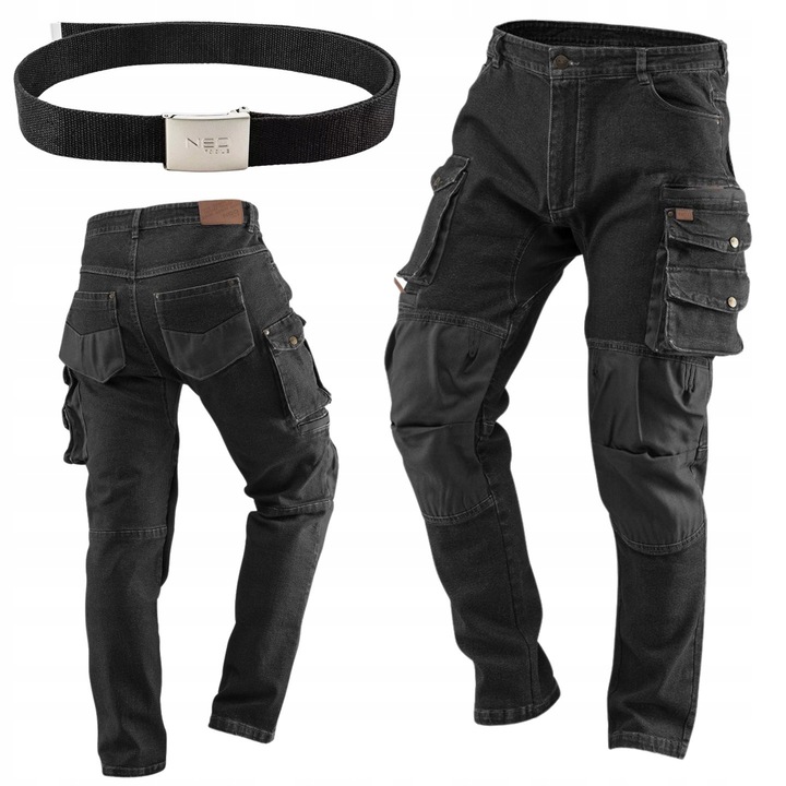 Pantaloni de lucru lungi NEO Tools, elastan, negri, Oxford, L