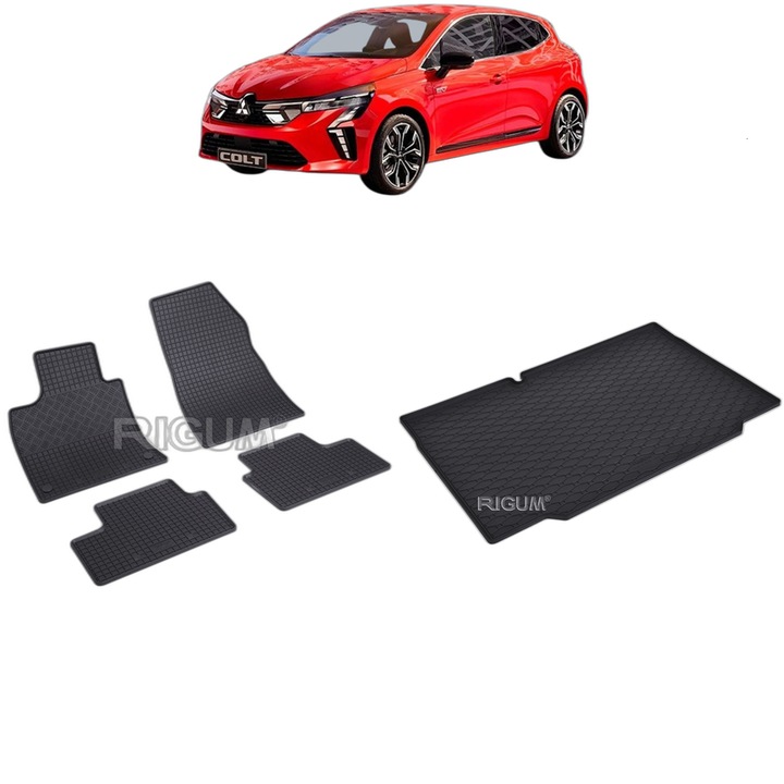 Set Covorase Auto Si Tavita Portbagaj MITSUBISHI COLT VII din 10.2023 - 2026, caroserie hatchback, PORTBAGAJ INFERIOR, FARA PODEA DUBLA