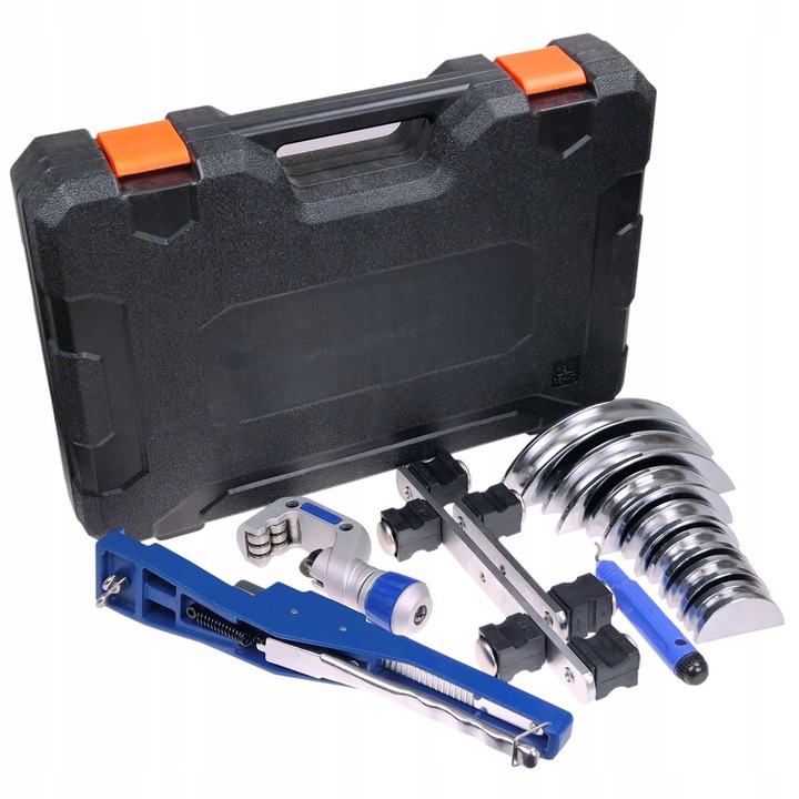 Kit scule de indoit tevi de cupru, 90°, 7 matrite 6-22mm, aluminiu, 42x29x8cm