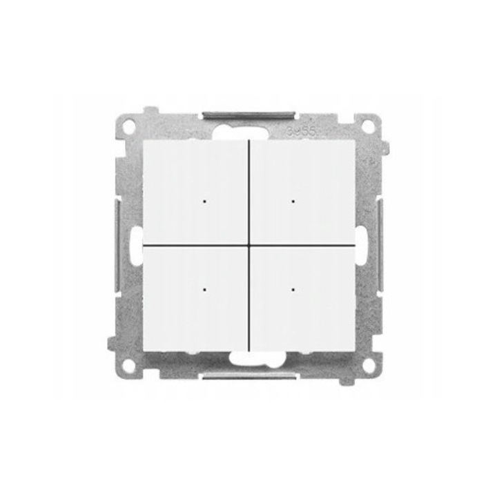 Elektronikus 4-ciklusú kapcsoló, Kontakt-simon, 6A, matt fehér
