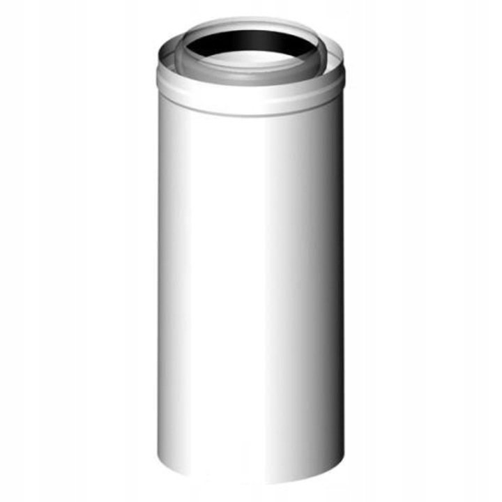 Teavă de evacuare pentru sisteme de incalzire, Almeva LIK 80/125mm, 500mm, alb, presiune pozitiva