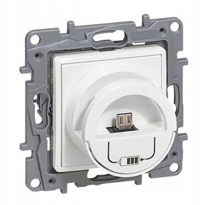 Statie de incarcare Legrand Niloe micro USB + USB, 5 V 2400 mA, alb