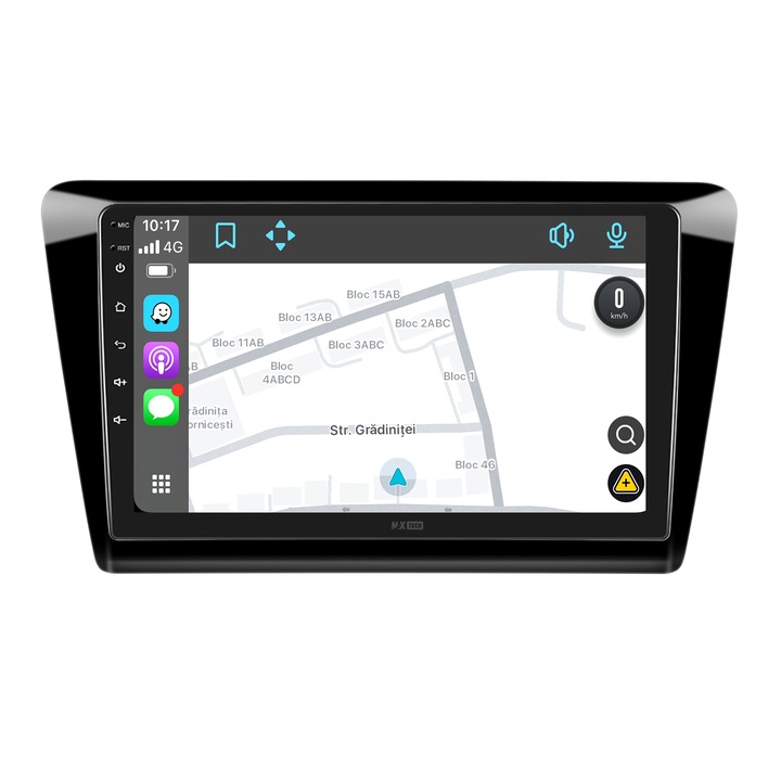 Navigáció Skoda Rapid / Rapid Spaceback 2012–2019 dedikált, MaxTech® PRO SERIES, 8 GB Ram 128 GB Rom OctaCore, Carplay & Android auto, 9” HD érintőképernyő, SIM 4G, GPS, Wifi, Bluetooth, Rádió