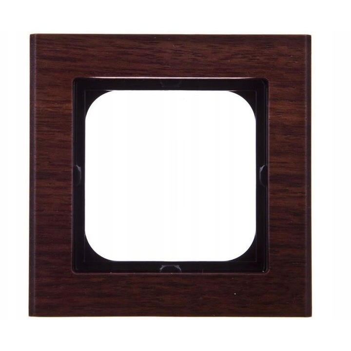 Egyszerű keret/kapcsolókeret Ospel Sonata R-1RW/34, fából, vastagság 6 mm, méretek 84x84x9.7 mm, dió, 1 db