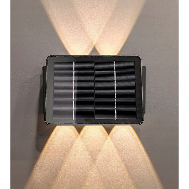 Соларна лампа Lumax LGS522N, 5x1,5W, 70LM, черна, стенен монтаж