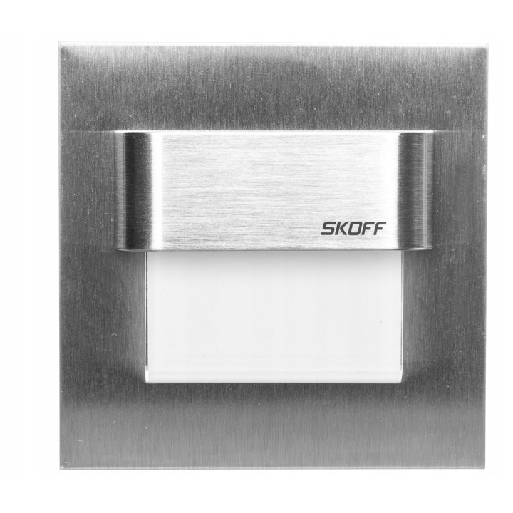 SKOFF Tango LED fali lámpa 0.8W 10V IP20 fehér 73x73mm, ezüst