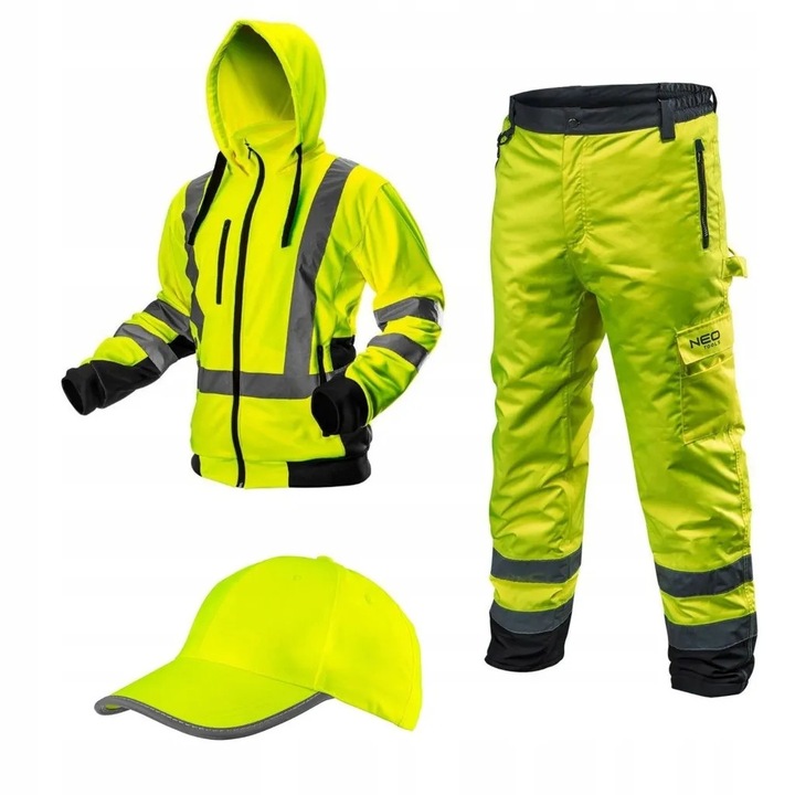 Set de imbracaminte de lucru NEO Tools, bluza, pantaloni, sapca, reflectorizant, L