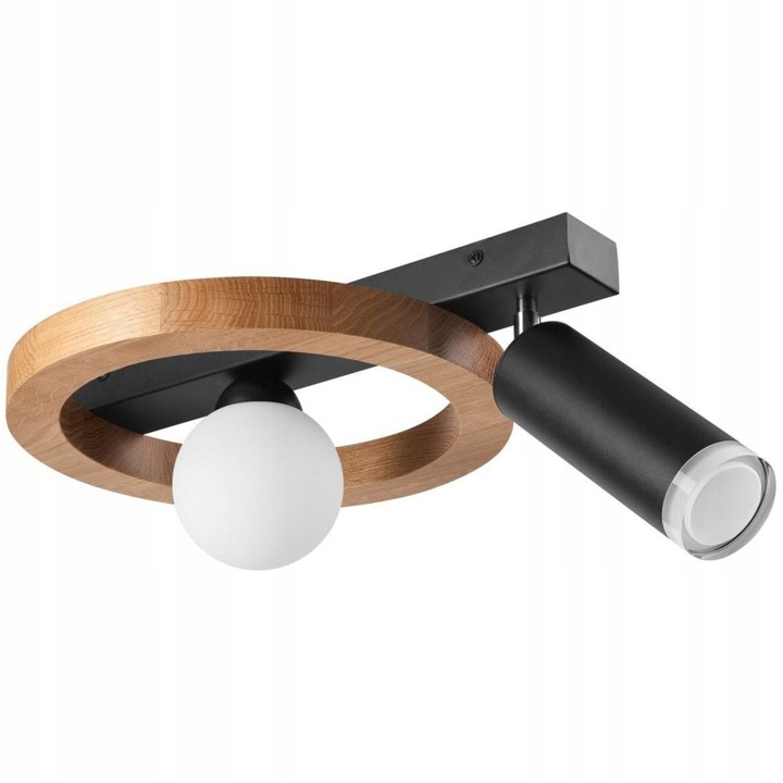 Плафониера Lamkur Otis 1x15W E27, 1x5W G9, черен/златист, 300x400мм