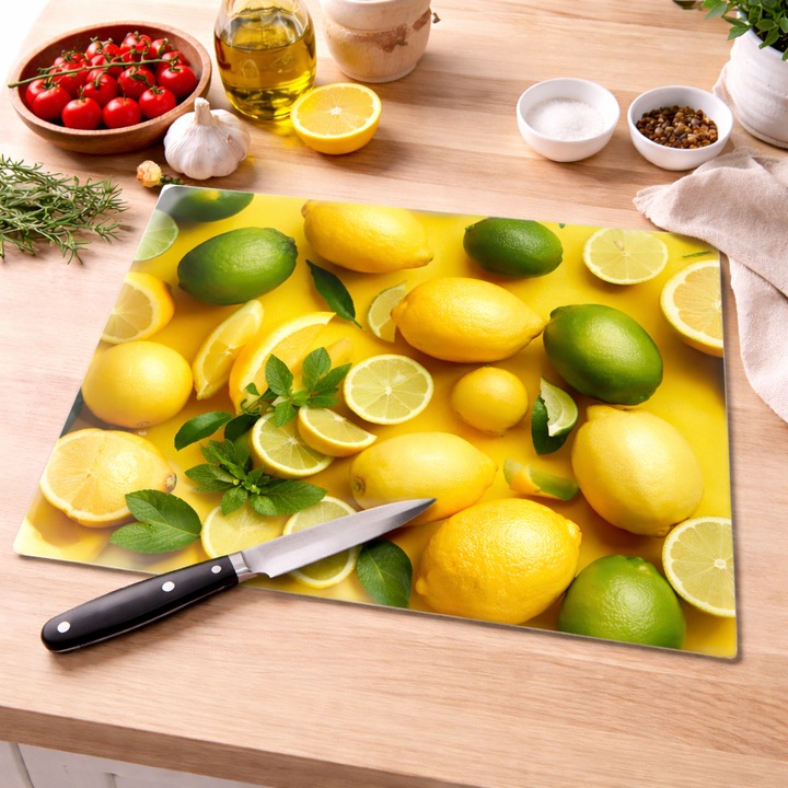 Tocator din sticla securizata 20x30 cm, model Lamaie – Igienic, Termorezistent si Antiderapant