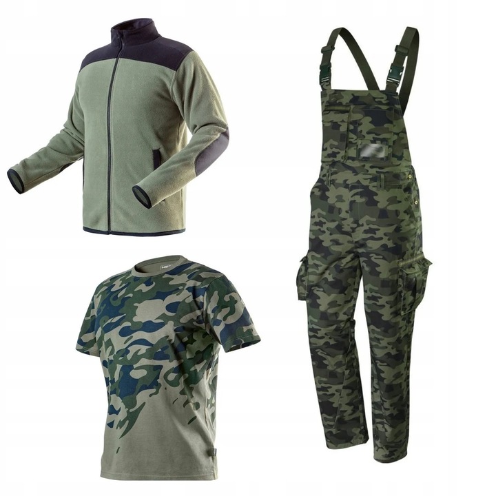 Set de imbracaminte de lucru NEO Tools, salopeta, bluza, tricou, L