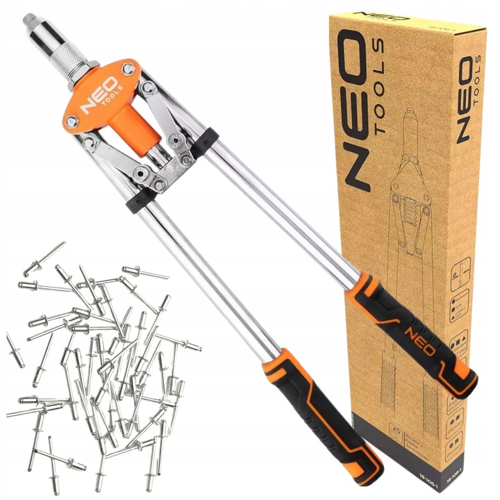 NEO Nitui frontal pentru nituri din otel si aluminiu + 300 de nituri din aluminiu