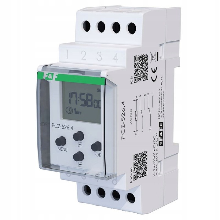 Ceas de control astronomic 2-canale F&F PCZ-526.4, programare pauza ...