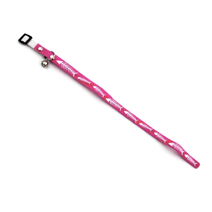 Zgarda pentru pisici din cauciuc - Roz