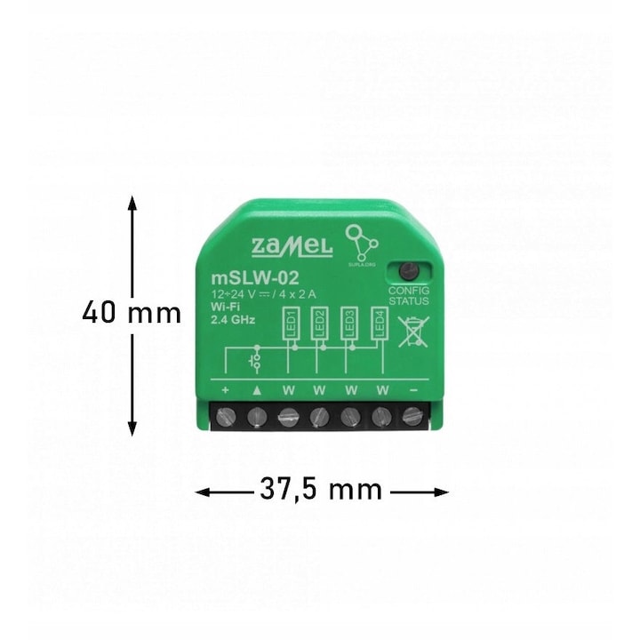 Controler LED Wi-Fi mSLW-02, 3 canale, 1224 V, 40x37,5x17mm, set cu instructiuni