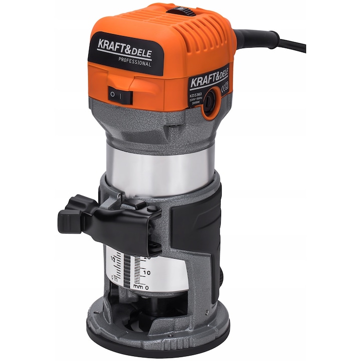 Фреза 2000W 6/8мм, KRAFT&DELE, регулируема дълбочина, връзка за прахосмукачка