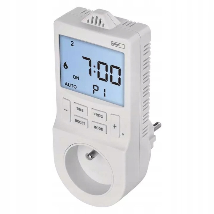 Termostat digital cu timer 2in1, Emos, alb, 82x62x146mm