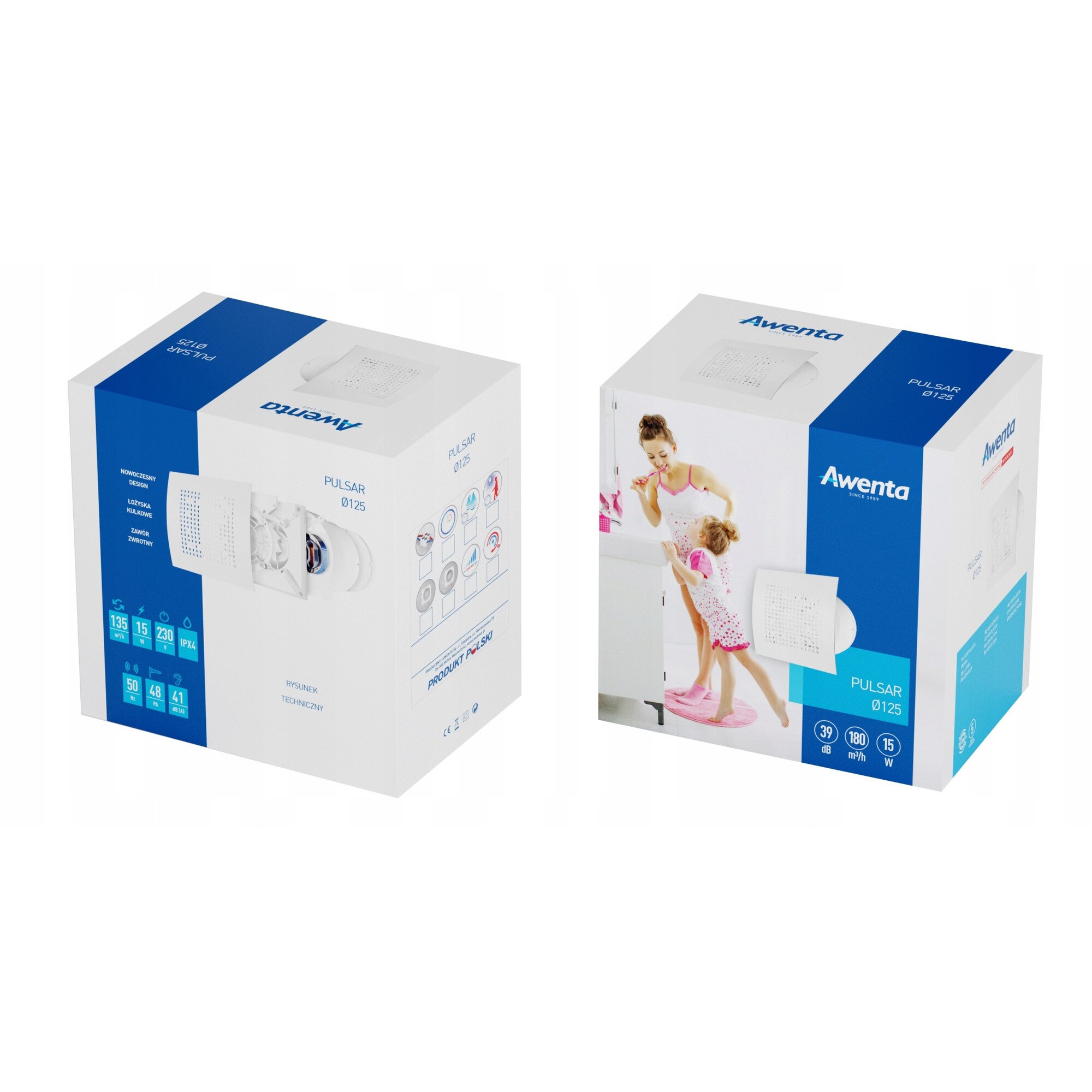 Ventilator de baie PULSAR WPAB 110ZHEC, 2,7W, presiune 35Pa, ABS