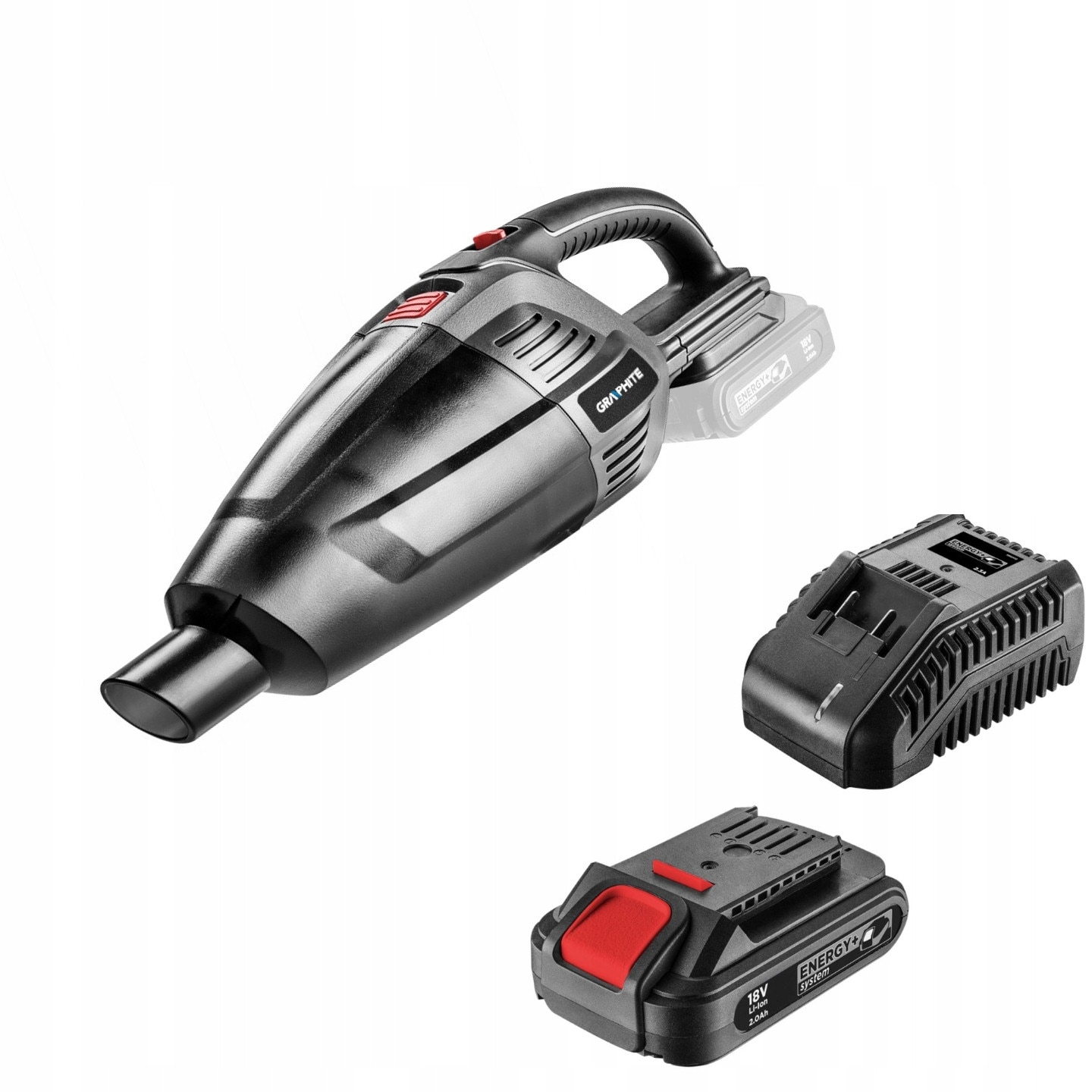Aspirator vertical 2 in 1 Graphite Energy+ 18V, filtru HEPA, greutate 0,9 kg, set accesorii