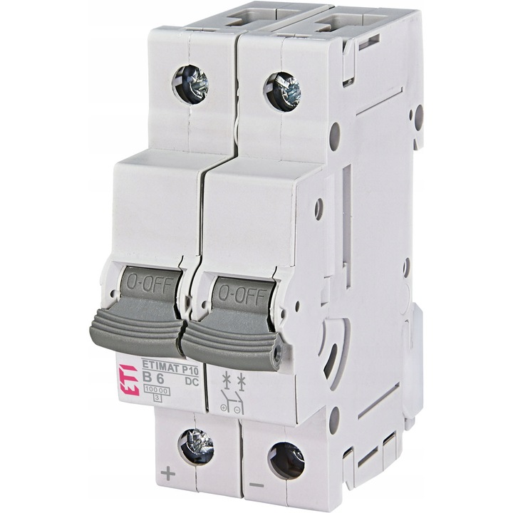 Siguranta electrica ETI P10-DC 2P 10kA, 6A, 440V, montaj pe sina DIN