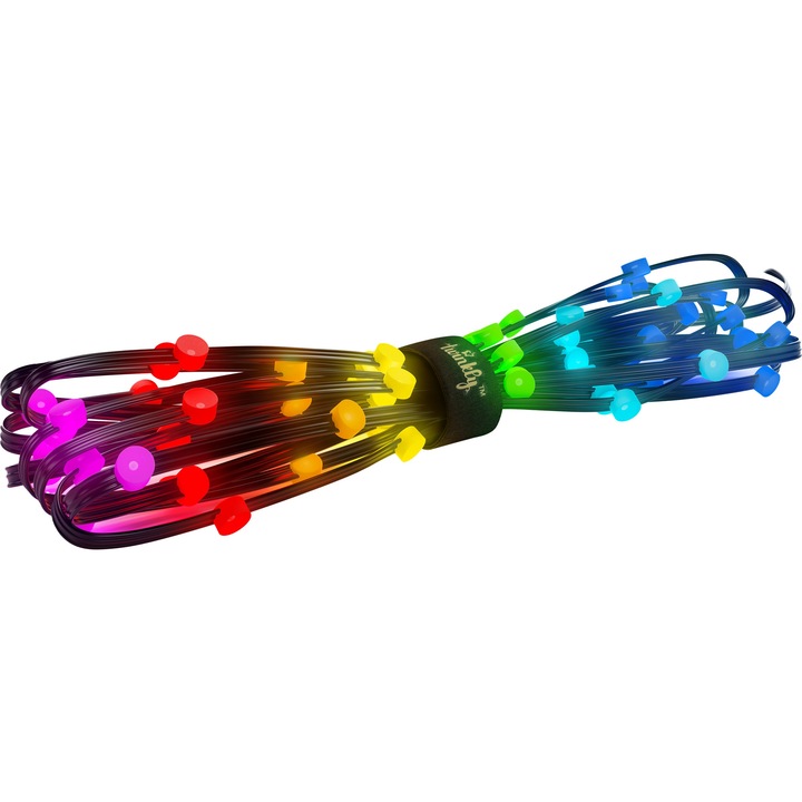 Banda LED Twinkly Dots 3m 60 LED RGB neagra, controlata prin aplicatie, impermeabila IP20