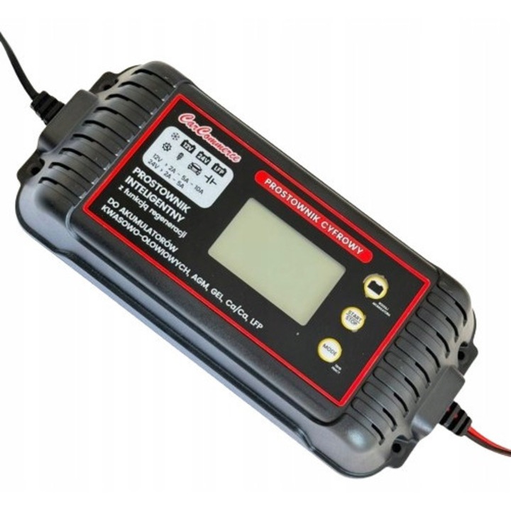 Redresor auto Carcommerce 12V-10A 24V-5A, cu functie de regenerare, protectie la suprasarcina, 2Ah-300Ah