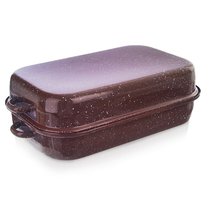 Tava de copt emaliata Artemis, 2x1,5L, 31,5x18,5x11,5cm, culoare maro