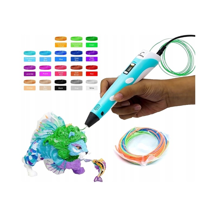 Filament 3D szett 100m, 20 szín, PLA/ABS