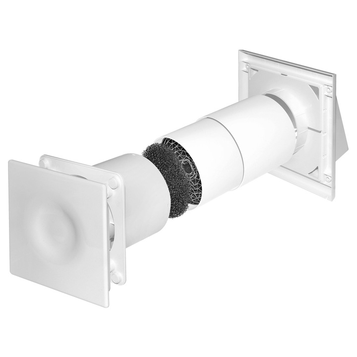 Rekuperator kompakt Awenta HRV100, fehér, 38.5x19.5x19.5cm, 50m³/h, 32dB