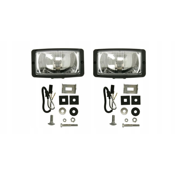 Set 2 Reflectoare Halogen WeSEM E20 IP66 12V/24V, 70W, 138x78x68mm, transparent