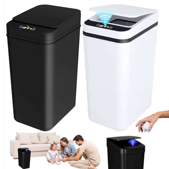 Cos de gunoi automat, 12L, rezistent la apa, pentru bucatarie si baie