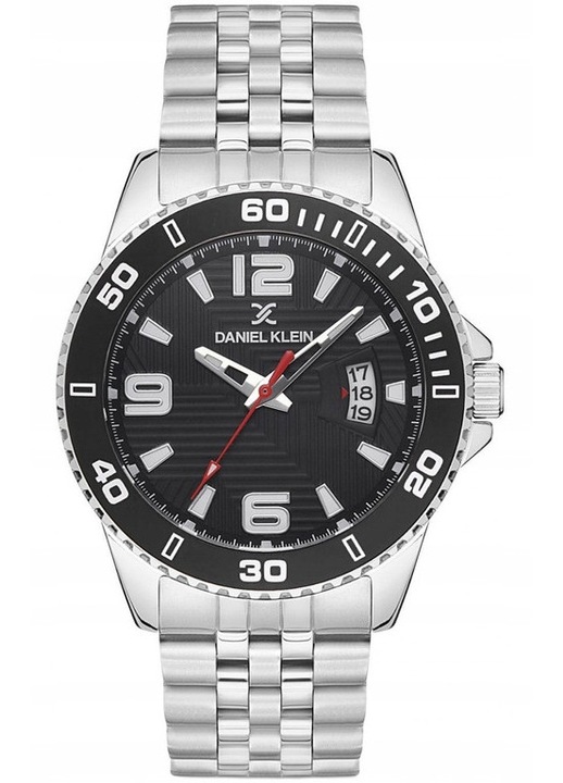 Ceas barbatesc Daniel Klein 12876-2, mecanism Miyota, bratara din otel inoxidabil, cadran negru, 45x10mm