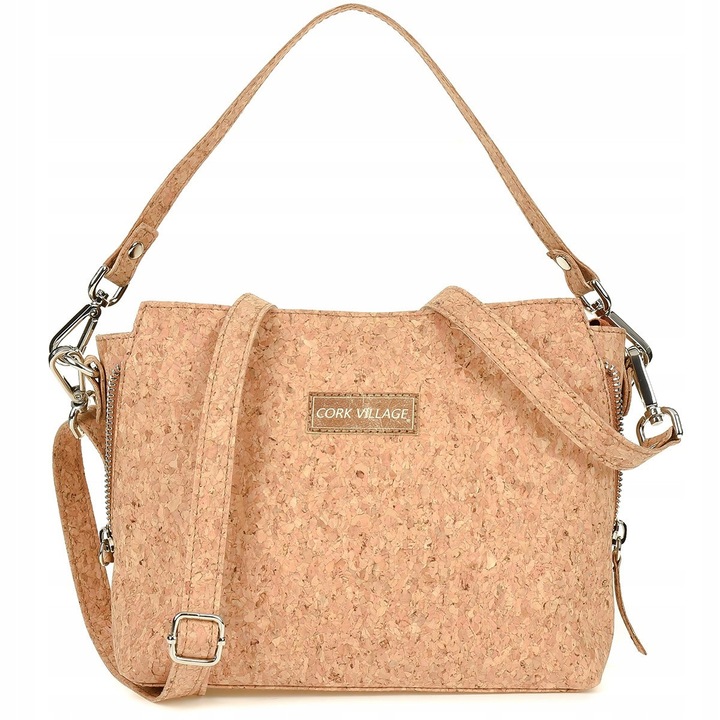 Parafa válltáska, Cristina Milano modell, kicsi, 1 rekeszes, bézs színű, 17,5x24x7cm