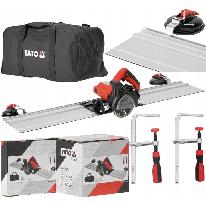 Przecinator manual Yato 125mm 1400W, functie de fazare, 1500mm, set complet