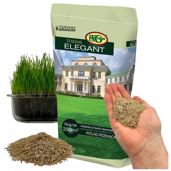 Mieszanka traw gazonowych Granum 5kg, pentru gazon decorativ, rezistent la frig si seceta, 200m²