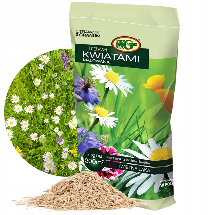 Amestec de seminte de iarba si flori, 5 kg, multicolor