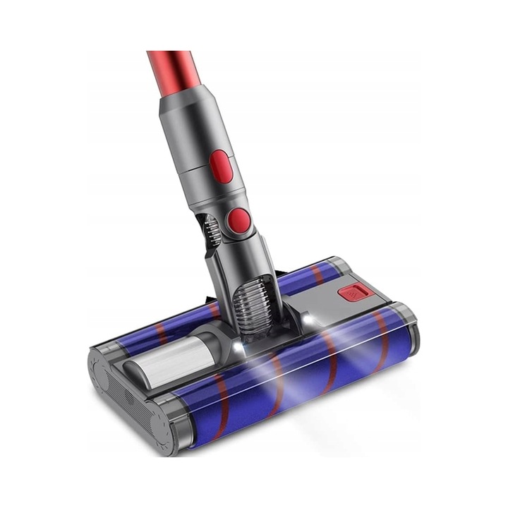 Perie dubla cu LED pentru aspiratoare Dyson, compatibila cu V7, V8, V10, V11, rola moale si nylon, curatare eficienta, set.