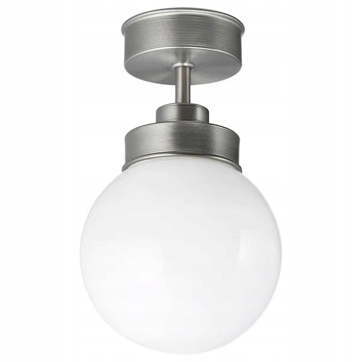 Lampa IKEA FRIHULT, traditionala, din aluminiu si sticla, 28x16x16cm, culoare metalica