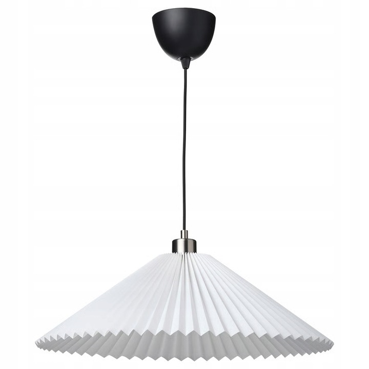 Лампа IKEA KUDDLAVA / SKAFTET, плисирана, бяла, 59 см