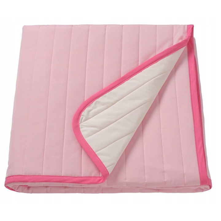 IKEA VETEJORDFLY takaró, rózsaszín/fehér, 260x250cm, újrahasznosított poliészter