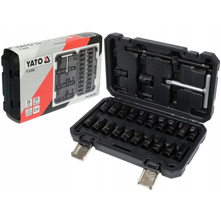 Set chei Yato pentru desurubarea dopurilor de ulei 26 pcs