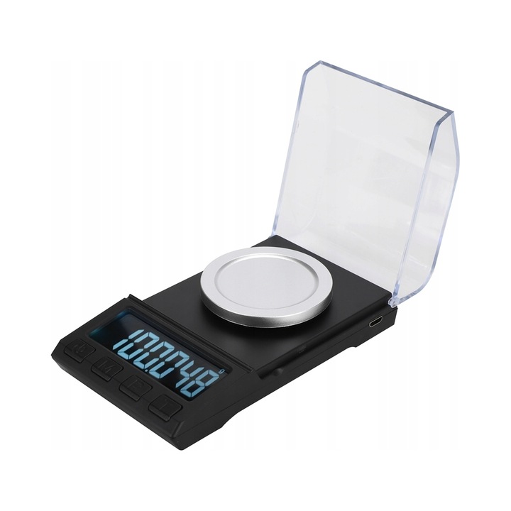 Mini cantar electronic 100g, 0,001g, ABS, 12x7x4cm, set cu accesorii