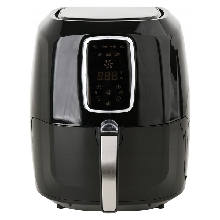 Friteuza fara ulei (air fryer) Lund 67574, 1800W, capacitate cos 5,2 l (vas 8 l), panou LED tactil cu 7 programe, doua cosuri antiaderente, negru