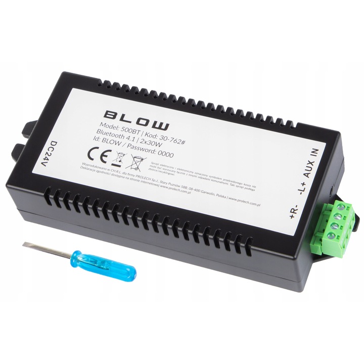 Разклонител BLOW Alu-Office-Line с USB, 4 гнезда, 1.8 м, черен, 44.3x10.5x9.5см