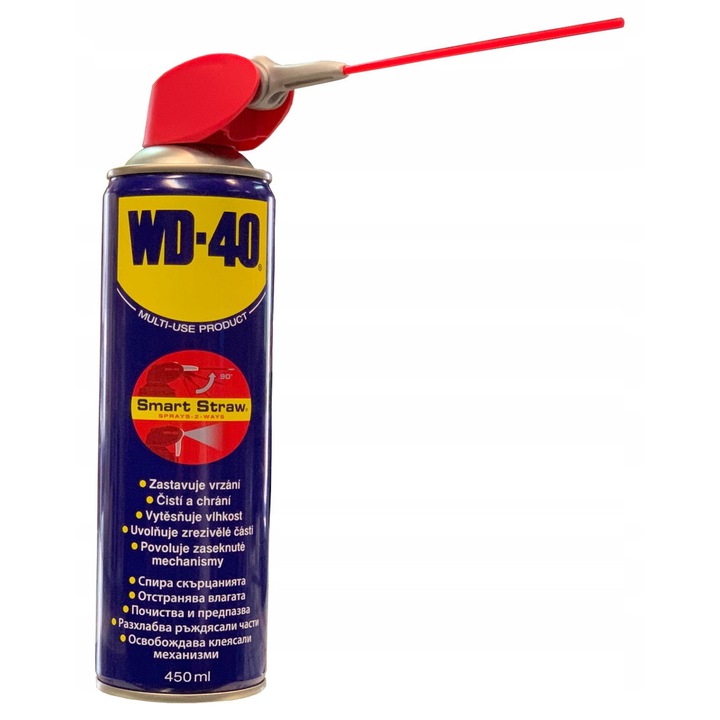 WD-40 Spray multifunctional 450ml, curata, protejeaza, aplicator cu tub, fara silicon